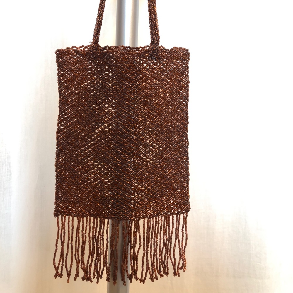 Hand Made Vintage Brown Cluth Purse Bag